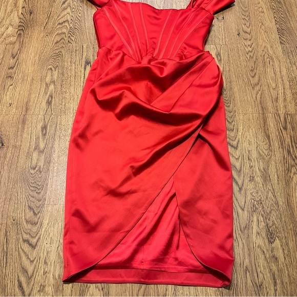 House of CB London Red Loretta Dress Size L+ 14-16 - Picture 4 of 14